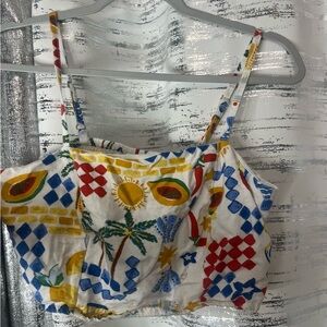 Multicolor Patterned Women's Crop Top